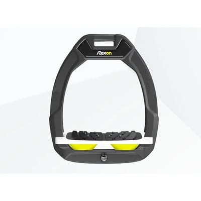 Veiligheidsbeugels voor paardrijden Schuin Ultra Grip Antraciet/Wit/Geel Flex-On Safe-On