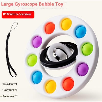 Bellenblaaswiel Fidget Spinner Flip 3D Volwassen Handmatige Rotatie en Indrukken Bellen Stressverlichtend Speelgoed Kinderen Sensorische Gyroscoop