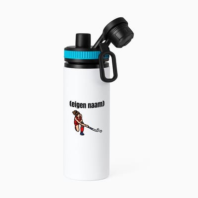 Hacebo® - hockey vrouw met eigen naam waterfles met draaidop blauw - Hockey - atleten - iemand die houdt van hockey - verjaardag - cadeau - kado - water fles - 850ML