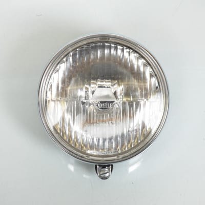 ronde koplamp optisch zwart chroom rand voor bromfiets mbk 51 swing