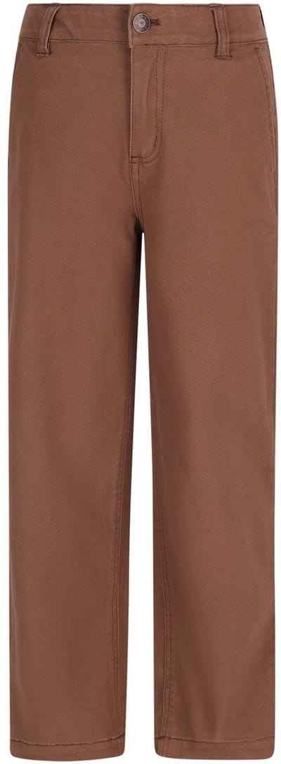 Like Flo - Fender Flo boys twill pants with elastic waist - Chestnut - Maat 140