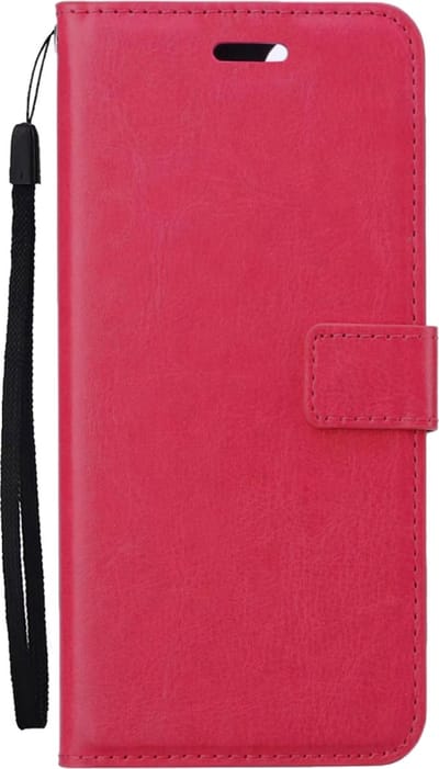 Hoes - Met Pasjeshouder - Geschikt voor Samsung Galaxy A34 - Luxe Bookcase Portemonee - Flip Case - Kunstleer Book Case - Flipcase - Book Cover - Walletcase - PortemonneeHoes - Donkerroze