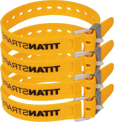 Spanriemen Set - Utility Straps - Items Vastzetten - Dubbele Sterkte Gesp - 4 stuks 45 cm - Geel