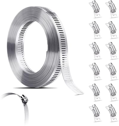 Allecto - Slangenklemmen - 5 m Slangenklem Set - 12 Stuks - Perfect voor DIY - Geschikt voor Auto en Waterpijp - Inclusief Schroefklemmen