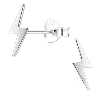 Joy|S - Zilveren bliksem oorbellen - 3 x 11 mm - t83