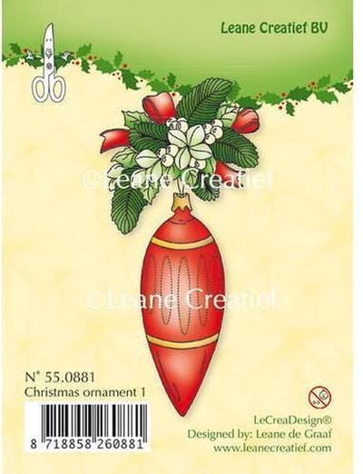Leane Creatief - stempel Christmas ornament 1 55.0881- kerstbal 4 x 9,5 cm - kerstmis