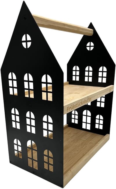 UNUS® Etagère decoratieve met 2 lagen en handvat zwart ontbijtbuffet