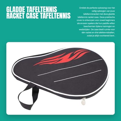 Dailygoods- Tafeltennis Racket Case - Duurzaam Oxford Materiaal - Met Polsband - Voor 1 Racket/3 Ballen - Schokbestendig - Glad Oppervlak - Paddle Case