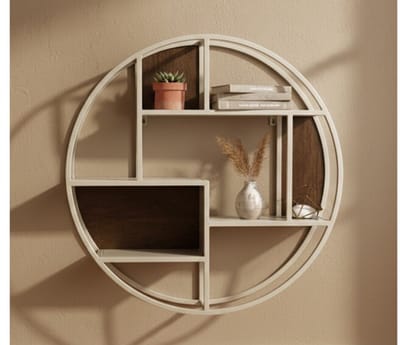 Wandrek Tobago rond mangohout 80x80x14 cm - walnoot