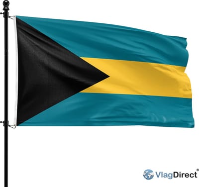 VlagDirect - Bahamaanse vlag - Bahama's vlag - Bahamas vlag - 90 x 150 cm.