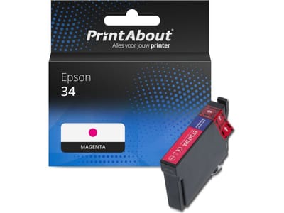 PrintAbout huismerk Inktcartridge 34 (C13T34634010) Magenta Geschikt voor Epson