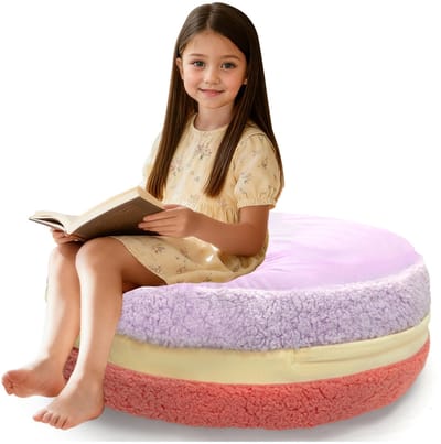 Unyqoos® Speelse macaron-vormige zitzak en poef voor ultiem comfort in huis