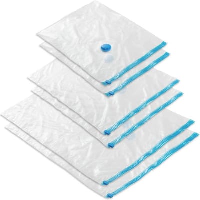 TecTake Vacuümzak Opbergzak | Vacuümzak Kledingzak - Diverse Aantallen en Maten (Set van 6: 2xS, 2xM, 2xL | Nr. 402525)