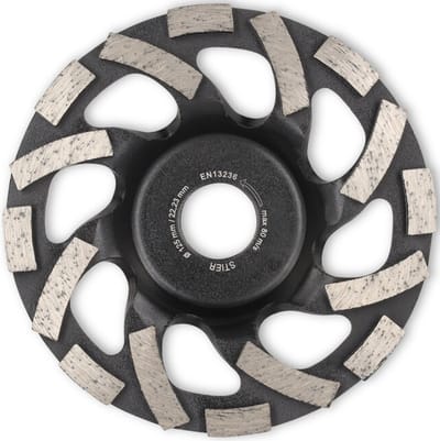 STIER - Diamantslijpbeker - 125 x 22,23 mm - 2-rijig - Voor Schuurmiddelen