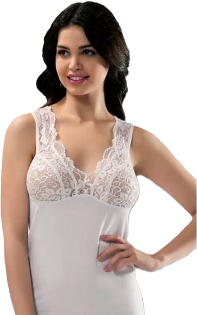 Marco Rossi - Random kant - Dameshemd kant - Onderhemd - Singlet - Katoen - Dames - Wit - Maat S/36 - Model 1