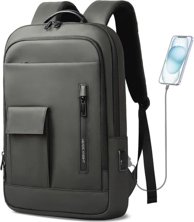 Slanke Laptoprugzak voor Heren en Dames - Waterdichte Laptoptas met USB-Aansluiting - Ideaal voor Kantoor, Universiteit en Reizen