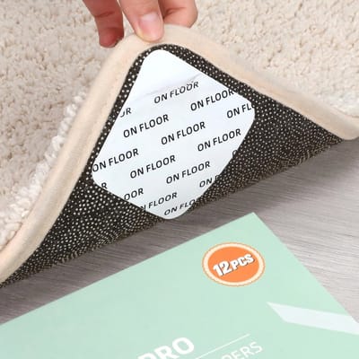 12 Stuks Antislip Grijpers voor Tapijt - Herbruikbare Tapijt Onder Tapijt Tape voor Harde Vloeren