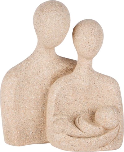 Dekoratief | Deco koppel m/kind, beige, resina, 12x7x13cm | A250500