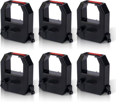 6 Stuks Tijdklok Lint Vervanging Rood Zwart Amano PIX TCX Seriemodellen BX-6000 EX-9000.
