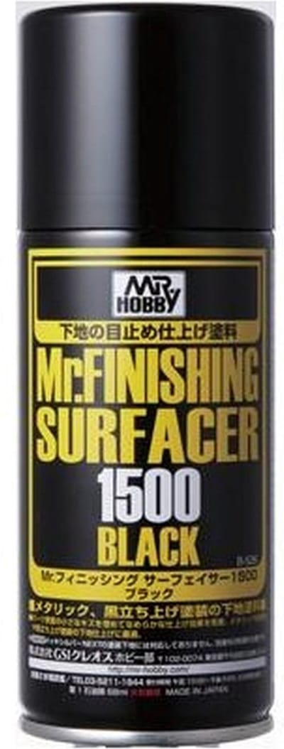 Mr. Hobby Hobbyverf - B-526 Surfr Zwart 1500 - Primer Spray - 170ml Verf spuitbus - 170 ml