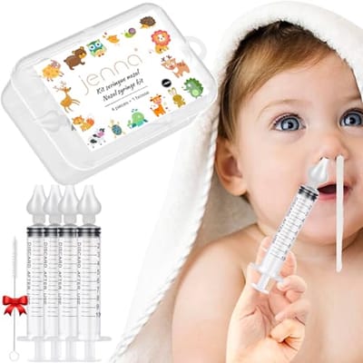 Neusreinigers Set - Baby Neusspoeling - Hygiënisch Werken - Zachte Siliconen Tips - 4 Stuks - Transparant Groen