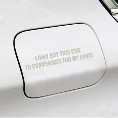 Bumpersticker - I Only Buy This Car - 3,5 X 19,6 - Zilver