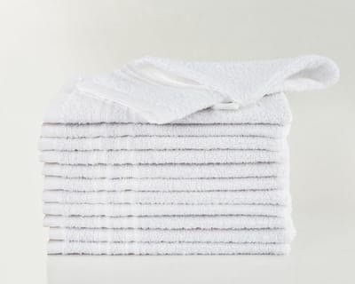 Homéé Washandje FeelGood due fancy Wit 15x22cm 100% Katoen badstof set van 12 stuks