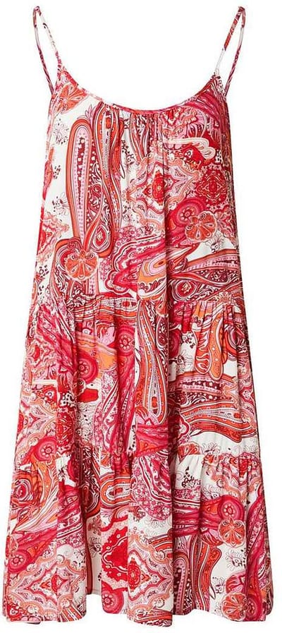 Starry Indigo - Zomerjurken dames- Korte Strandjurken Ibiza stijl | Pink Paisley | Maat S/36