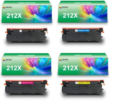 INKFIND 212X (W2120X/W2121X/W2122X/W2123X) tonercartridge multipack van 4 stuks (Zwart+Cyaan+Magenta+Geel) compatibel met HP 212X (W2120X/W2121X/W2122X/W2123X) toner cartridge - 4-pack BK/C/M/Y