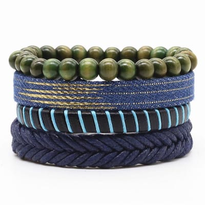 Amanto Armbanden Cilius - Kralen - Touw- Leer - 4-delig - Anapasbaar