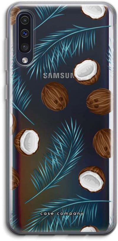 Case Company® - Hoesje geschikt voor Samsung Galaxy A50 hoesje - Kokosnoot - Soft Cover Telefoonhoesje - Bescherming aan alle Kanten en Schermrand