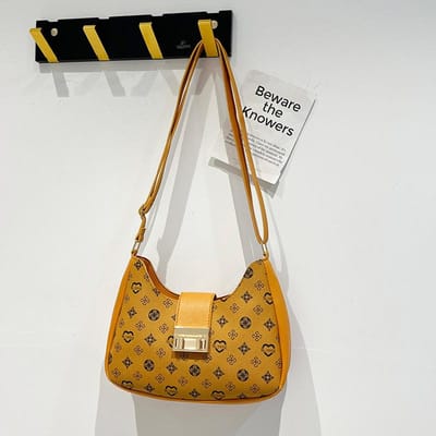 Nieuwe Bedrukte Okseltas Dames Tas Retro Dames Schoudertas Dames Okseltas gray