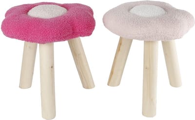 Krukje Flower kindermeubel roze/fuchsia hout stof 30x30x33cm.
