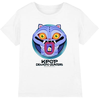 K-Pop Demon Hunters Kinderen/Kinderen Save The Date Derpy Tijger Cartoon T-shirt (Wit)