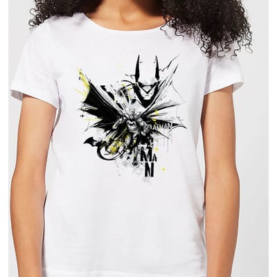 DC Comics Batman Batface Splash Dames T-shirt - Wit - S
