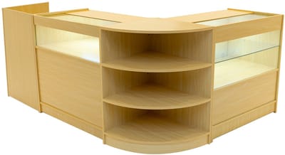 Europa led winkeltoonbank set - esdoorn - 90x60 & 60x60cm - 4-delig
