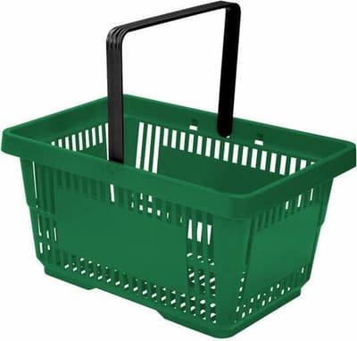 Winkelmandje 20 liter - groen - 1 handgreep - 10 stuks