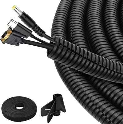 Kabelbeschermslang, Golfbuis, Flexibele Kabelbuis, Lege Kabelbuis voor Bescherming, 13mm x 3m, Zwart, Duurzaam en Weerbestendig