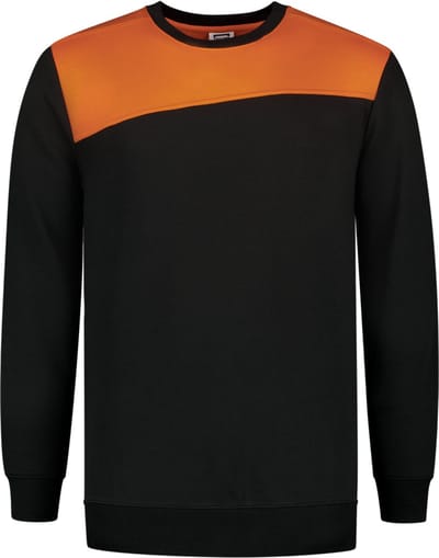 Tricorp 302013 Sweater Bicolor Naden - Zwart/Oranje - 5XL
