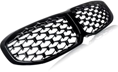 Voorbumper grille Hexa - Voor BMW 1 Serie F40 (2020+) - Diamant Stijl - Gloss Black - Auto accessoires