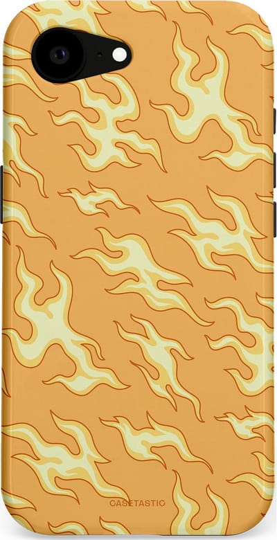 Casetastic Hoesje Geschikt voor Apple iPhone 16e Magsafe - Stijlvolle Beschermende Duo-layer Case - Vlammen van passie
