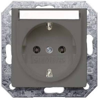 Siemens 5UB1923 Inzetstuk Wandcontactdoos met randaarde Carbon Schakelmateriaal 1 stuk(s)