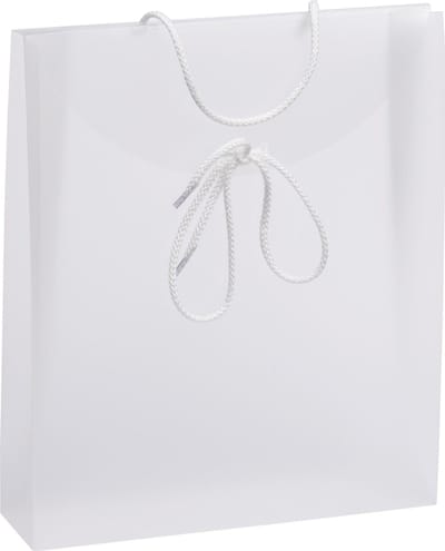 Cadeautasjes plastic semi-transparant, 27x7x32 cm WIT (100 stuks)