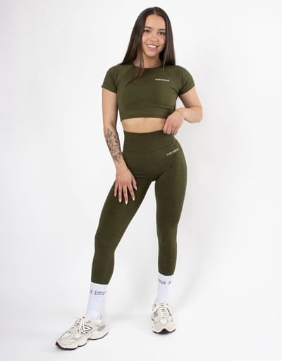 Eternity Short Sleeve Crop Top | CAPO FINALE - T-shirt crop top | M | Kleur Groen | Sportkleding | Activewear | Gymkleding | Fitnesskleding | Sportoutfit | Fitness | Hardlopen | Crossfit | Yoga | Pilates | Krachttraining