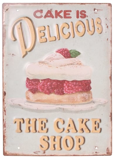 Metalen plaat - cake is delicious