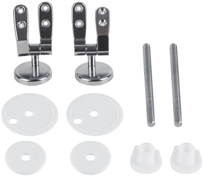 Dailygoods- Toiletdeksel Scharnier Set - Zinklegering - Roestvrij Stalen Schroeven - Verstelbare Fittingen - Nylon Bevestigingsmoeren - Zilverkleurig Oppervlak - Toiletbril