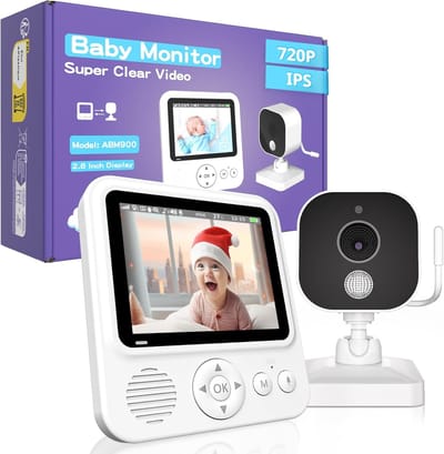 Babyfoon met Camera en Nachtzicht - 2,8 inch Videomonitor met Temperatuursensor en Slaapliedjes
