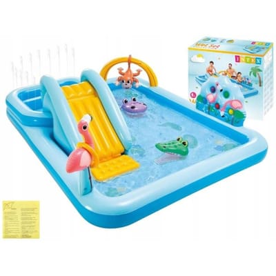 Intex Jungle Adventure Opblaaszwembad met glijbaan - 244 x 198 x 71 cm