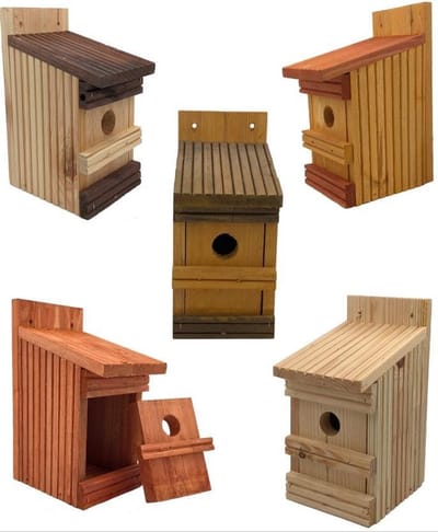 GARDEN SPIRIT - set van 5 Vogelhuisjes - Nestkastje diverse kleuren