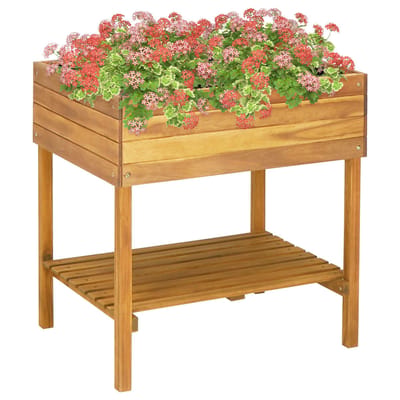 vidaXL - Plantenbak - verhoogd - 78,5x58,5x78,5 - cm - massief - acaciahout